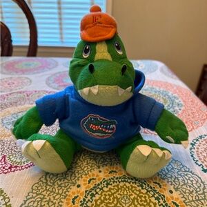 Green 10” Plush Florida Gators mascot with Blue Hoodie
